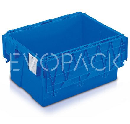 Boîte de rangement empilable / couvercle avec emboîtable intégré