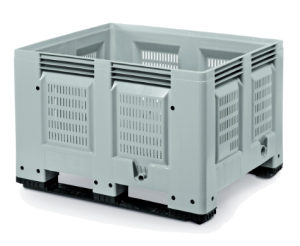 Mesh container pallet with 2 skids 1200x1000x790