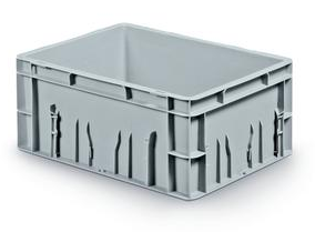 Solid euro container with integrated label holder   400x300x175