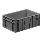 Solid euro container with integrated label holder