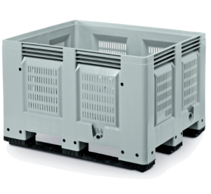Perforated pallet container with 3 skids (1200x1000x790)