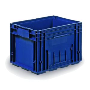 Caja KLT con etiquetero integrado y base VDA 396x297x280