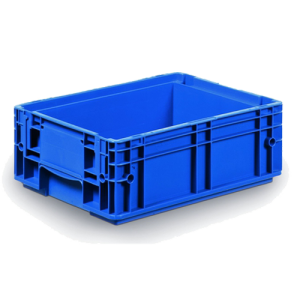 Klt box with integrated label holder and smooth base (396x297x147)