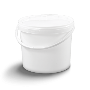 Seau cylindrique avec couvercle et poignée métal/plastique