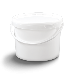 Seau cylindrique avec couvercle et poignée métal/plastique
