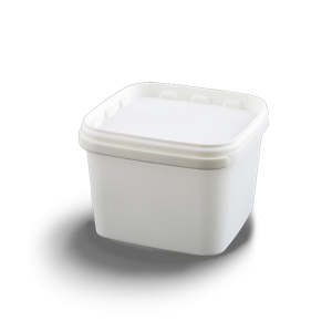 Cubo rectangular con tapa y asa de plástico/metálica 3.5 litros