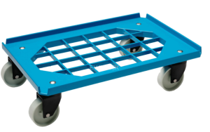 Standard cart 600x400 with 4 swivel wheels and slatted surface