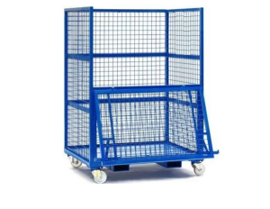 Mesh cart with 3 sides and front door
