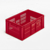 Solid bottom and perforated walls stackable box